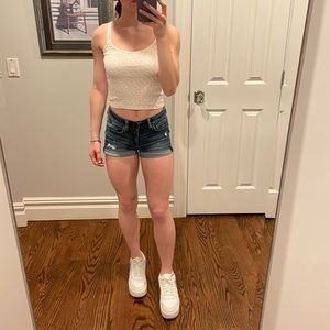 AEO Super Stretch Denim Ripped Shorts - Low Rise